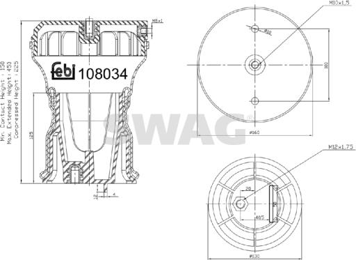 Swag 37 10 8034 - Pneimoatsperes spilvens, Pneimopiekare www.autospares.lv