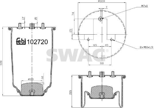 Swag 37 10 2720 - Pneimoatsperes spilvens, Pneimopiekare www.autospares.lv