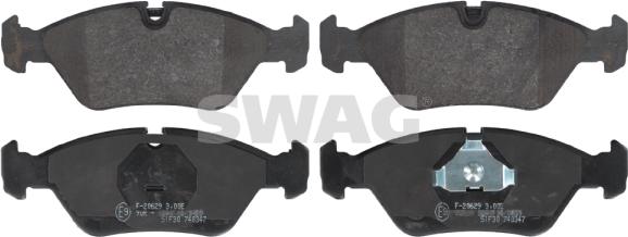 Swag 20 91 6026 - Тормозные колодки, дисковые, комплект www.autospares.lv