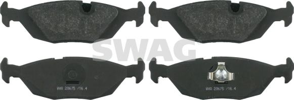 Swag 20 91 6141 - Тормозные колодки, дисковые, комплект www.autospares.lv