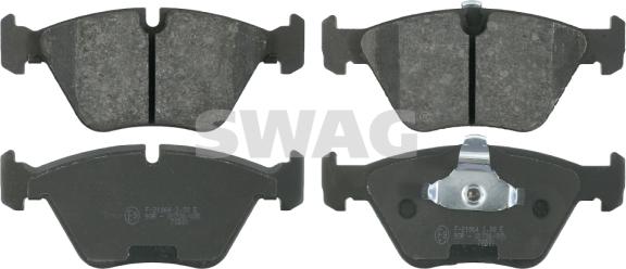 Swag 20 91 6349 - Тормозные колодки, дисковые, комплект www.autospares.lv