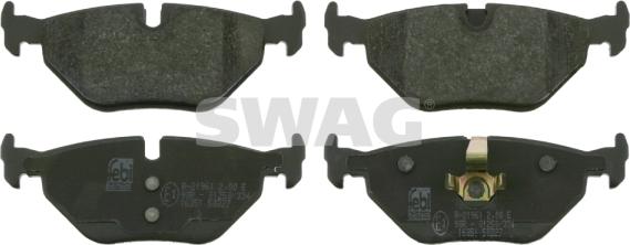 Swag 20 91 6351 - Тормозные колодки, дисковые, комплект www.autospares.lv