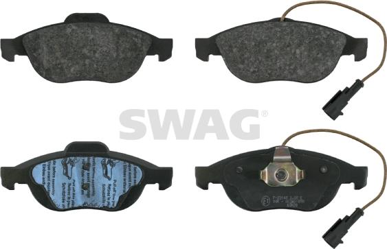 Swag 74 91 6293 - Тормозные колодки, дисковые, комплект www.autospares.lv