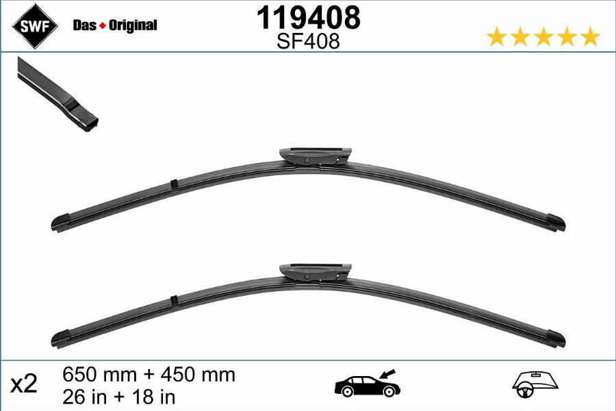 SWF 119408 - Wiper Blade www.autospares.lv