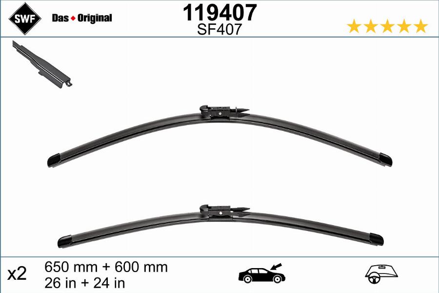 SWF 119407 - Wiper Blade www.autospares.lv