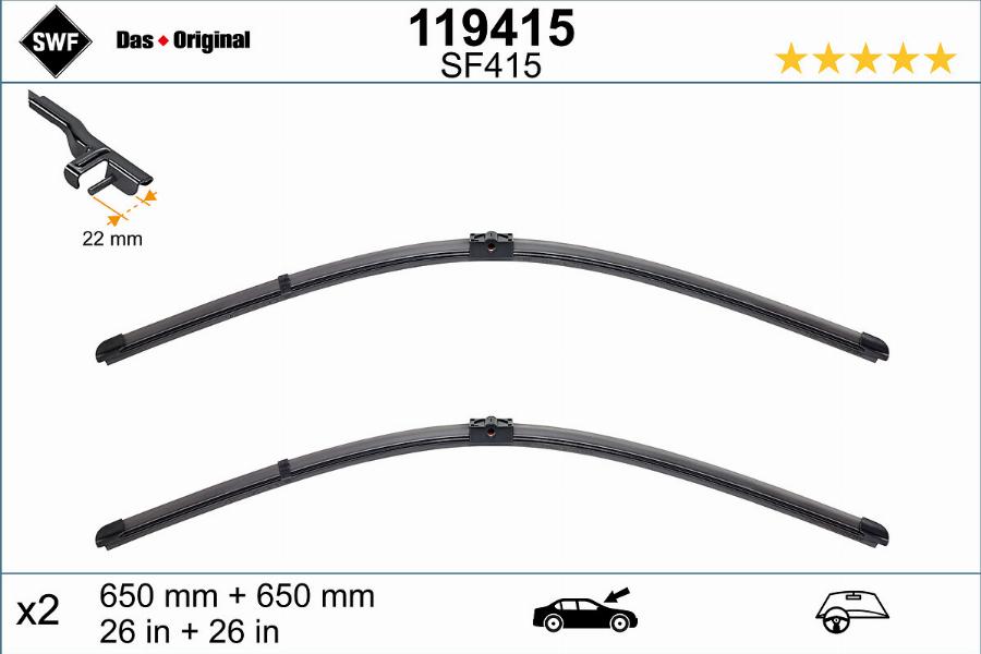 SWF 119415 - Wiper Blade www.autospares.lv