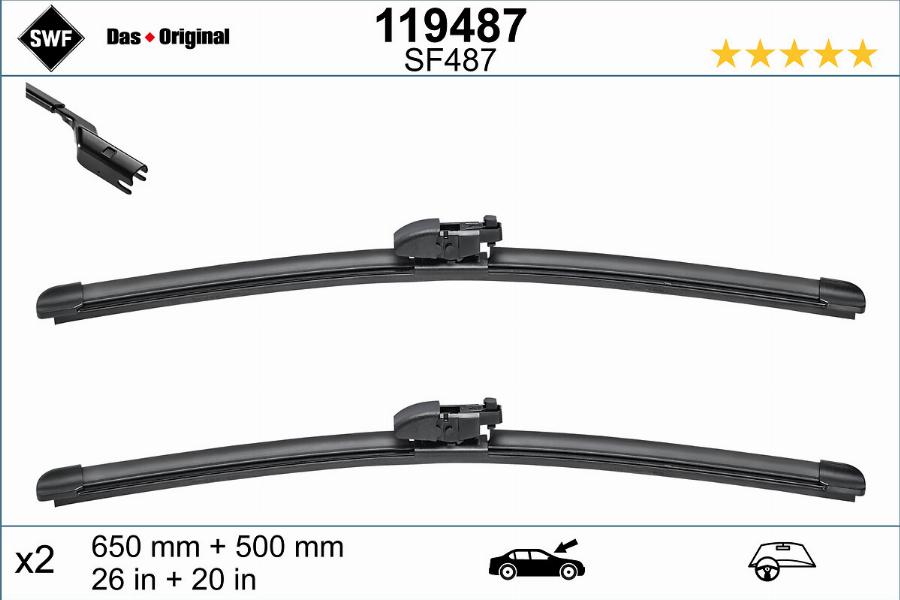 SWF 119487 - Stikla tīrītāja slotiņa autospares.lv