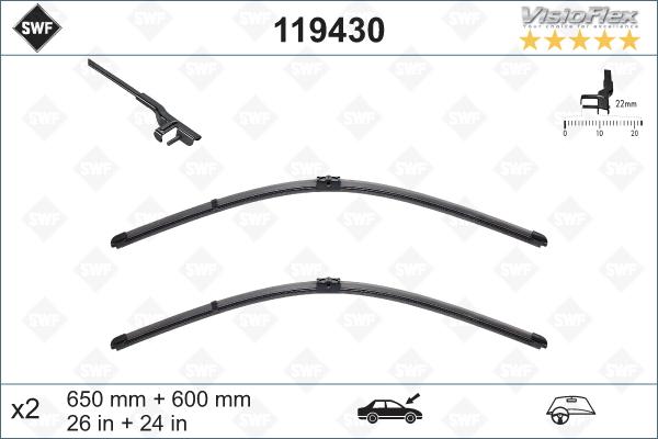 SWF 119430 - Щетка стеклоочистителя www.autospares.lv