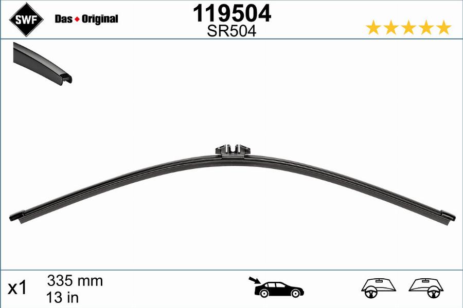 SWF 119504 - Stikla tīrītāja slotiņa autospares.lv