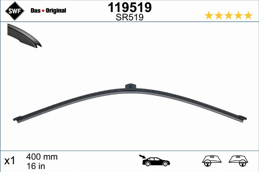 SWF 119519 - Stikla tīrītāja slotiņa autospares.lv