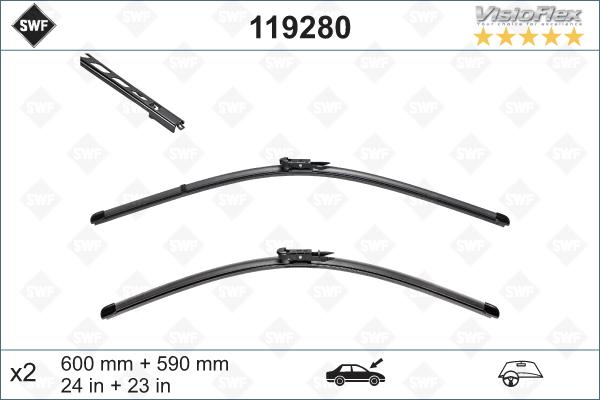 SWF 119280 - Stikla tīrītāja slotiņa autospares.lv