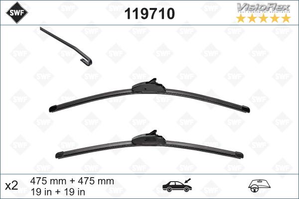 SWF 119710 - Stikla tīrītāja slotiņa autospares.lv