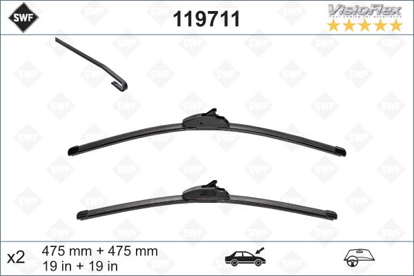 SWF 119711 - Stikla tīrītāja slotiņa autospares.lv