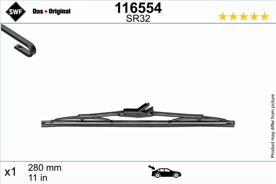 SWF 116554 - Stikla tīrītāja slotiņa www.autospares.lv