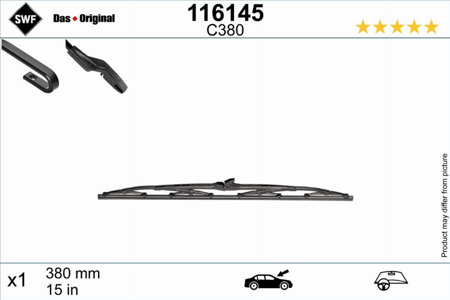 SWF 116145 - Stikla tīrītāja slotiņa www.autospares.lv