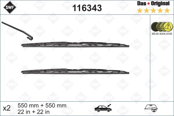 SWF 116343 - Stikla tīrītāja slotiņa www.autospares.lv