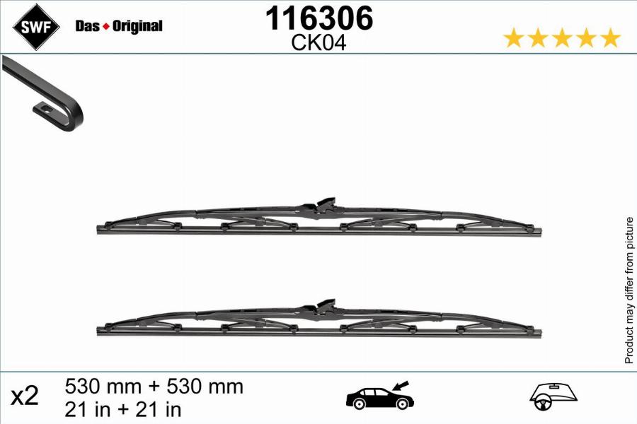 SWF 116306 - Stikla tīrītāja slotiņa www.autospares.lv