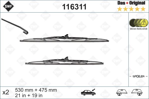 SWF 116311 - Stikla tīrītāja slotiņa www.autospares.lv