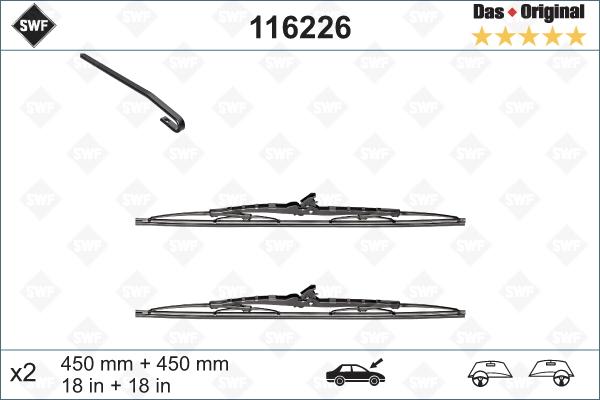 SWF 116226 - Stikla tīrītāja slotiņa autospares.lv