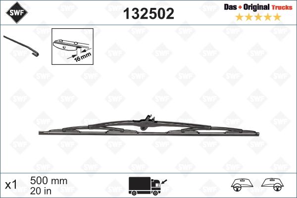 SWF 132502 - Stikla tīrītāja slotiņa autospares.lv