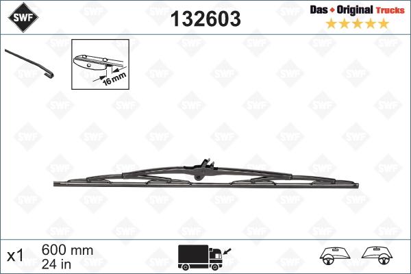 SWF 132603 - Stikla tīrītāja slotiņa autospares.lv