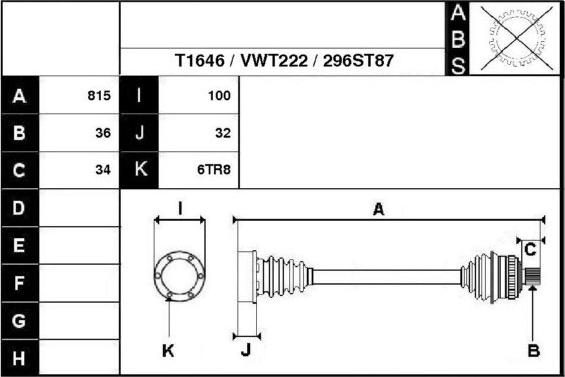 Technika 67296 - Piedziņas vārpsta autospares.lv