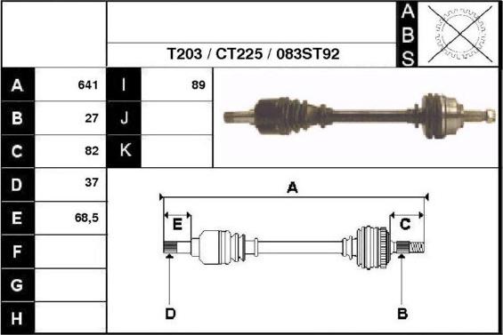 Technika 18083 - Piedziņas vārpsta www.autospares.lv