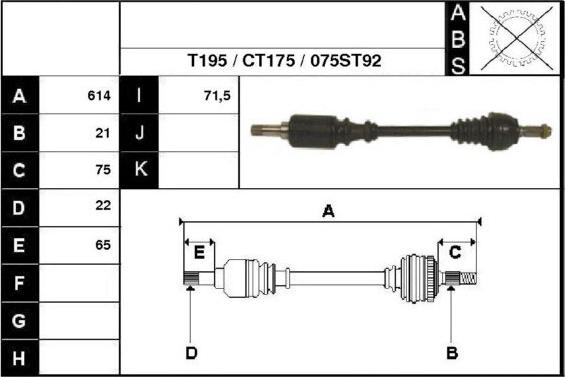 Technika 18075 - Piedziņas vārpsta www.autospares.lv