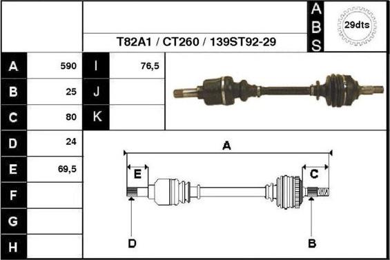 Technika 18139A1 - Piedziņas vārpsta www.autospares.lv