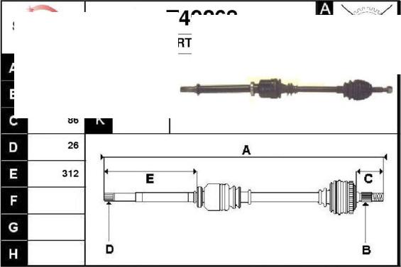 Technika 38268 - Piedziņas vārpsta autospares.lv