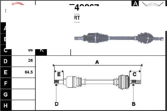 Technika 38267 - Piedziņas vārpsta autospares.lv