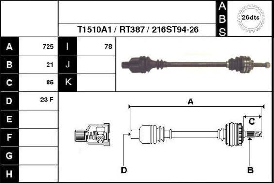 Technika 38216A1 - Piedziņas vārpsta autospares.lv