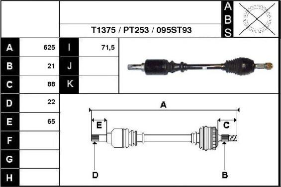 Technika 28095 - Piedziņas vārpsta www.autospares.lv