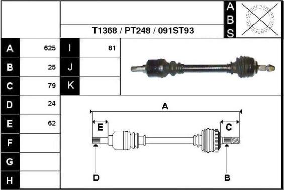 Technika 28091 - Piedziņas vārpsta www.autospares.lv