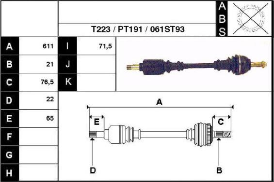 Technika 28061 - Piedziņas vārpsta www.autospares.lv