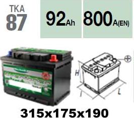 Technika TKA87 - Startera akumulatoru baterija autospares.lv