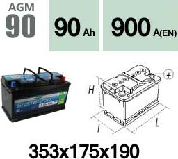 Technika AGM90 - Стартерная аккумуляторная батарея, АКБ www.autospares.lv