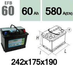 Technika EFB60 - Startera akumulatoru baterija autospares.lv