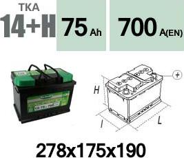 Technika TKA14+H - Startera akumulatoru baterija autospares.lv