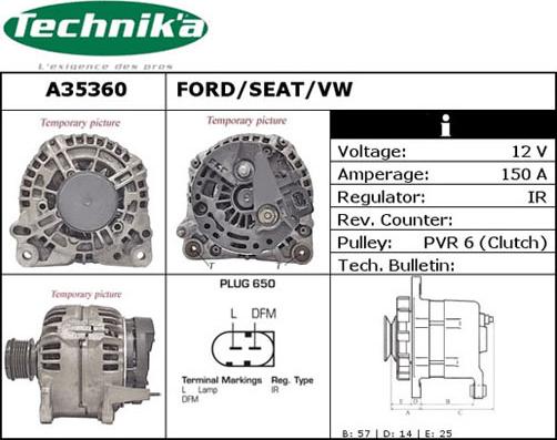 Technika A35360 - Генератор www.autospares.lv