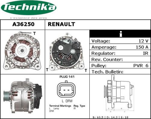 Technika A36250 - Ģenerators autospares.lv