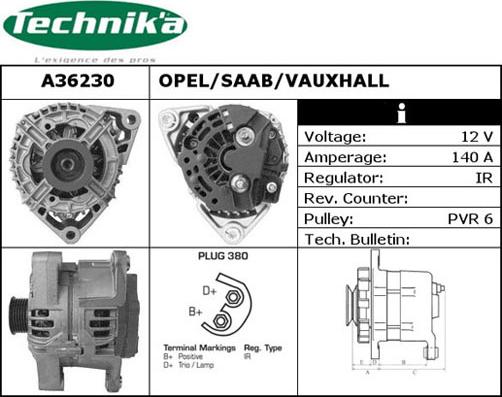 Technika A36230 - Генератор www.autospares.lv