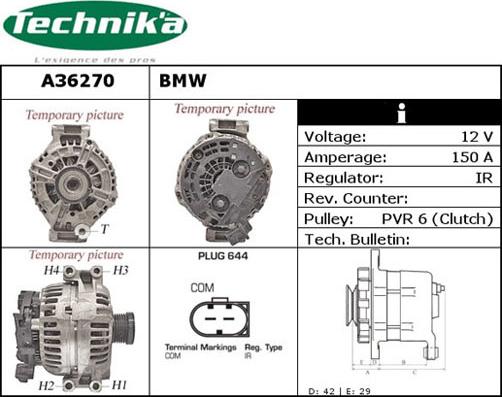 Technika A36270 - Ģenerators www.autospares.lv