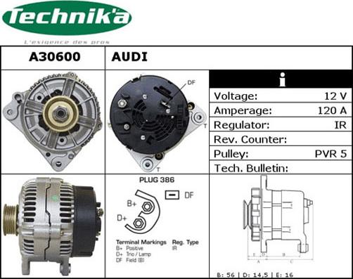 Technika A30600 - Генератор www.autospares.lv