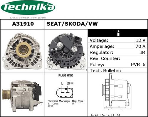 Technika A31910 - Ģenerators autospares.lv