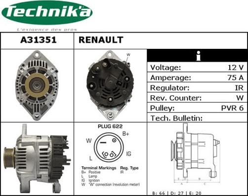 Technika A31351 - Ģenerators autospares.lv