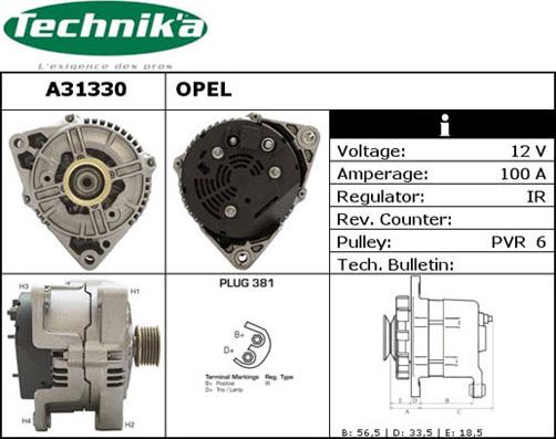 Technika A31330 - Генератор www.autospares.lv