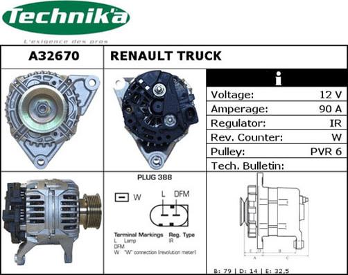 Technika A32670 - Ģenerators autospares.lv