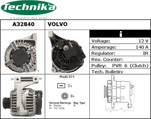 Technika A32840 - Генератор www.autospares.lv