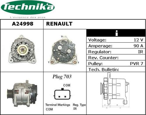 Technika A24998 - Генератор www.autospares.lv